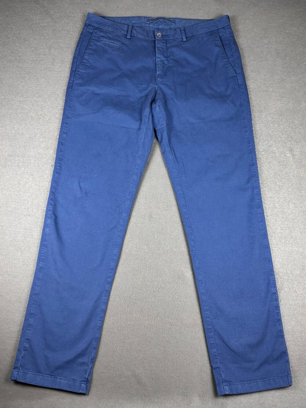 Altea 52 Blue Garment Dyed Stretch Cotton Slim Chino Pants Made Italy 34x31